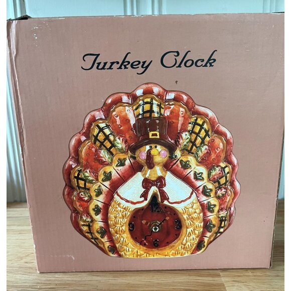 Vintage Ceramic Turkey Wall Clock In Original Box - Picture 1 of 15